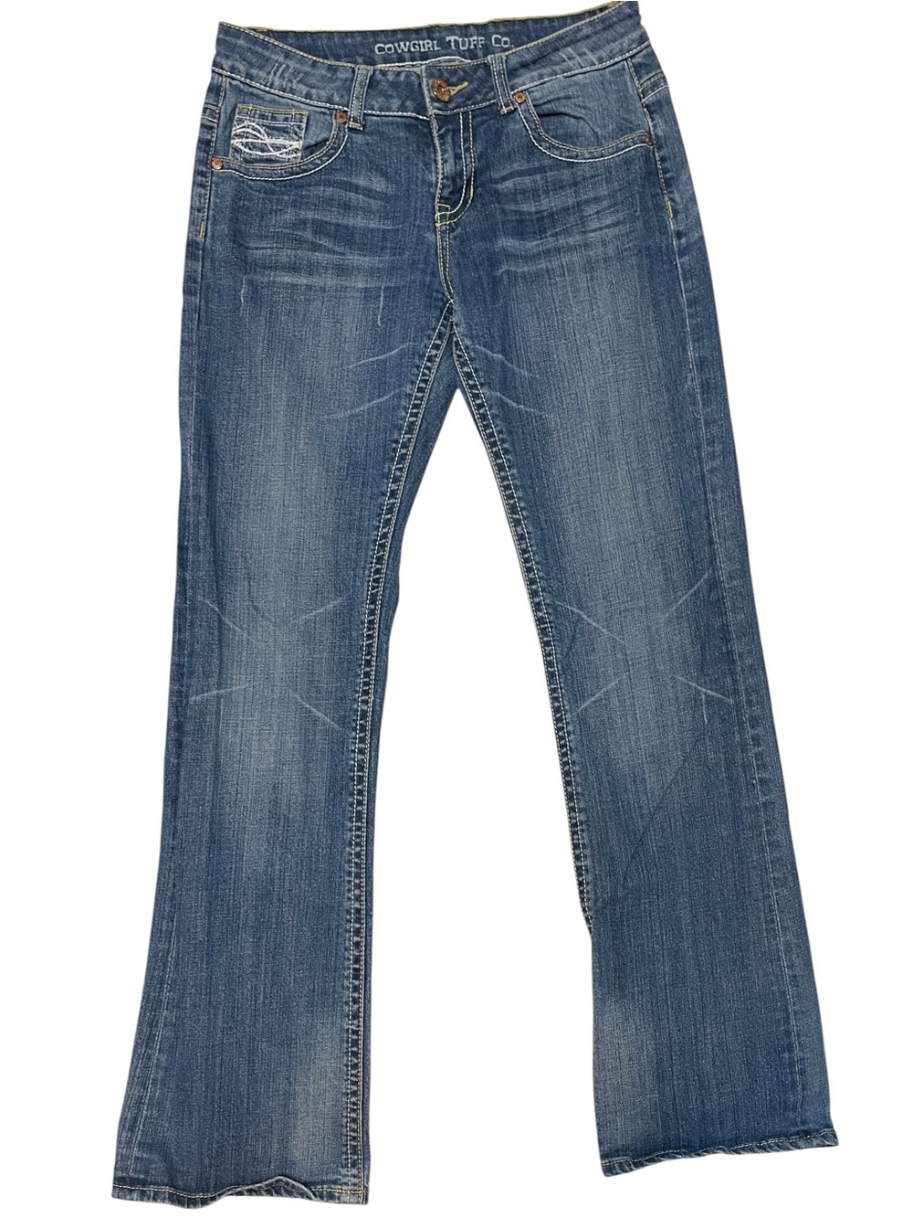 Cowgirl Tuff Don’t Fence Me In Women’s Boot Cut Jeans 28 Chore Country Rodeo